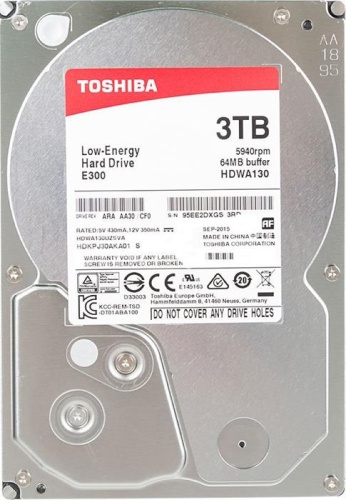 Жесткий диск SATA HDD Toshiba 3Tb HDWA130UZSVA E300