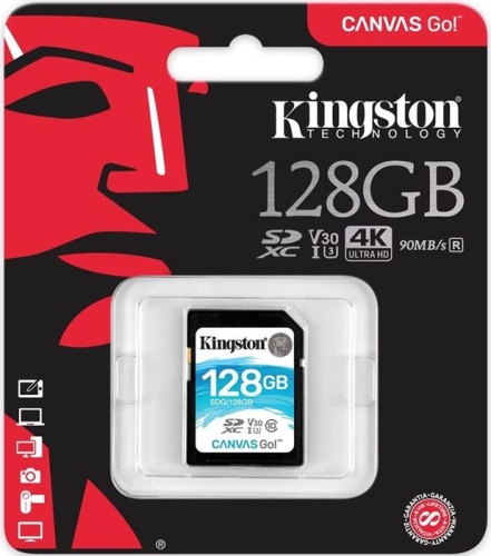 Карта памяти SDXC Kingston 128Gb Canvas Go SDG/128GB