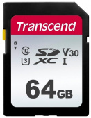 Карта памяти SDXC Transcend 64 Гб V30 TS64GSDC300S