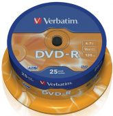 Диск DVD-R Verbatim 4.7ГБ 16x 43522