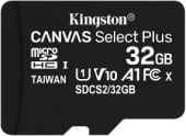 Карта памяти Micro SDHC Kingston 32Gb SDCS2/32GBSP CanvSelect Plus