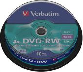 Диск DVD-RW Verbatim 4.7ГБ 4x 43552