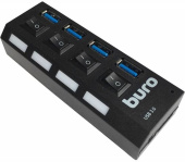 Разветвитель USB3.0 Buro BU-HUB4-U3.0-L черный