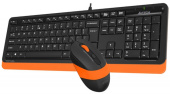 Комплект клавиатура + мышь A4Tech Fstyler F1010 клав:черный/оранжевый мышь:черный/оранжевый F1010 ORANGE