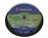 Диск CD-RW Verbatim 700МБ 8x-12x 43480