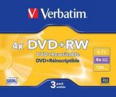 Диск DVD+RW Verbatim 4.7ГБ 4x 43636