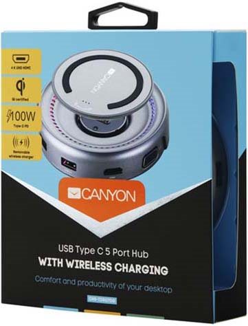 Разветвитель USB3.0 CANYON DS-7 Multiport Docking Station CNS-TDS07DG фото 3 Разветвитель USB3.0 CANYON DS-7 Multiport Docking Station CNS-TDS07DG фото 3
