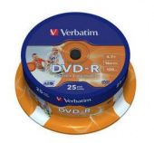 Диск DVD-R Verbatim 4.7ГБ 16x 43538