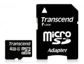 Карта памяти Micro SDHC Transcend 4ГБ TS4GUSDHC4