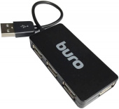 Разветвитель USB2.0 Buro BU-HUB4-U2.0-Slim черный BU-HUB4-U2.0-SLIM