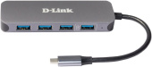 Разветвитель USB3.0 D-Link DUB-2340 черный (DUB-2340/A1A)