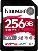 Карта памяти SDXC Kingston 256Gb SDR2/256GB Canvas React Plus