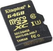   micro SDXC Kingston 64GB Class 10 UHS-I U3 SDCG/64GBSP
