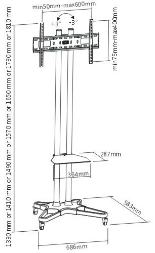 Подставка ARM MEDIA PT-STAND-2 black фото 3 Подставка ARM MEDIA PT-STAND-2 black фото 3