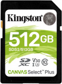 Карта памяти SDXC Kingston 512 Гб Canvas Select Plus SDS2/512GB