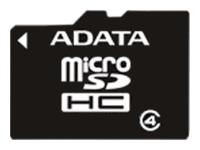 Карта памяти Micro SDHC A-Data 4ГБ AUSDH4GCL4-R