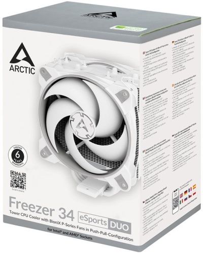 Кулер для процессора Arctic Cooling Freezer 34 eSports DUO - Grey/White (ACFRE00074A) фото 10 Кулер для процессора Arctic Cooling Freezer 34 eSports DUO - Grey/White (ACFRE00074A) фото 10