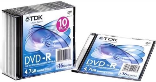 Диск DVD-R TDK 4,7ГБ 16x DVD-R47SCED10