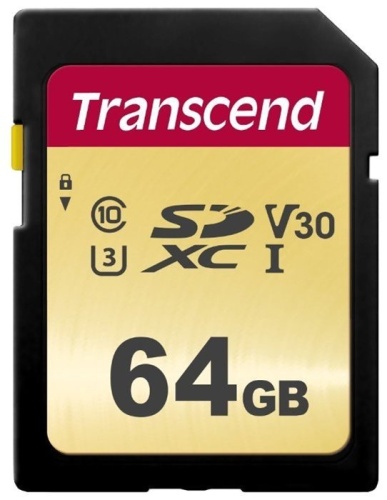 Карта памяти SDXC Transcend 64 Гб V30 TS64GSDC500S Карта памяти SDXC Transcend 64 Гб V30 TS64GSDC500S