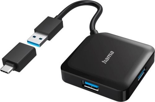 Разветвитель USB3.0 Hama H-200116 черный (00200116)