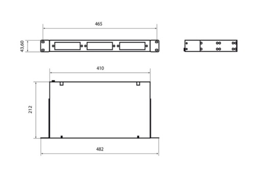 Бокс оптический Hyperline FO-19R-1U-3xSLT-W140H42-24UN-BK фото 4