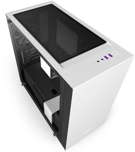 Корпус Minitower NZXT CA-H400W-WB H400i SMART MATTE WHITE/BLACK фото 7