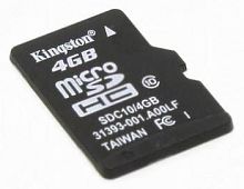 Карта памяти Micro SDHC Kingston 4ГБ SDC10/4GBSP