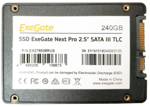 Накопитель SSD SATA 2.5 ExeGate 240 GB Next Pro EX276539RUS