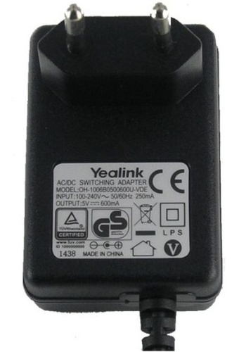 Блок питания для IP-телефона Yealink Блок питания 5VDC, 600mA PA 5VDC 600MA