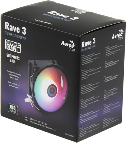 Кулер для процессора Aerocool Rave 3 RAVE 3 FRGB PWM 4P фото 2