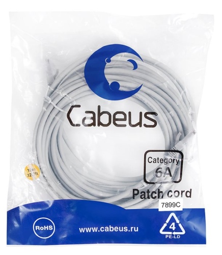 Патчкорд UTP Cabeus PC-UTP-RJ45-Cat.6a-10m-LSZH Патчкорд UTP Cabeus PC-UTP-RJ45-Cat.6a-10m-LSZH