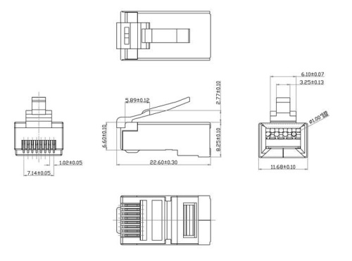 Фурнитура коннектор Cabeus 8P8C-SH-C6 фото 2