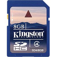 Карта памяти SDHC Kingston 8ГБ SD4/8GB