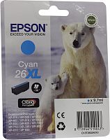 Оригинальный струйный картридж Epson T2632 (голубой) 26XL C13T26324010