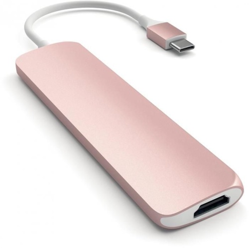 Разветвитель USB3.0 Satechi Slim Aluminum Type-C Multi-Port Adapter PINK ST-CMAR фото 2