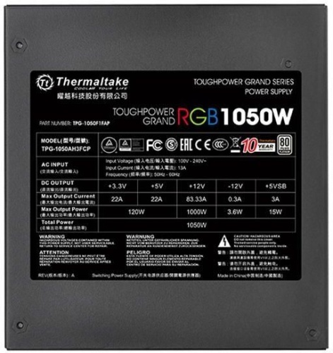 Блок питания Thermaltake 1050W Toughpower Grand RGB 1050 80+ platinum PS-TPG-1050F1FAPE-1 фото 4