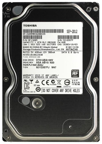 Жесткий диск SATA HDD Toshiba 1ТБ DT01ABA100V