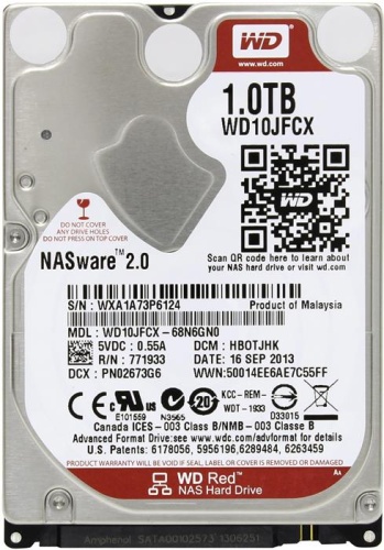 Жесткий диск SATA HDD 2.5 Western Digital 1000ГБ Red WD10JFCX