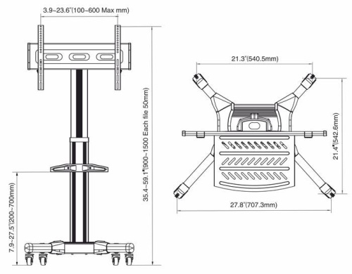 Подставка ONKRON TS2551 чёрная фото 2 Подставка ONKRON TS2551 чёрная фото 2