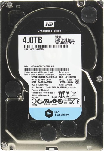 Жесткий диск SATA HDD Western Digital 4ТБ WD4000F9YZ SE