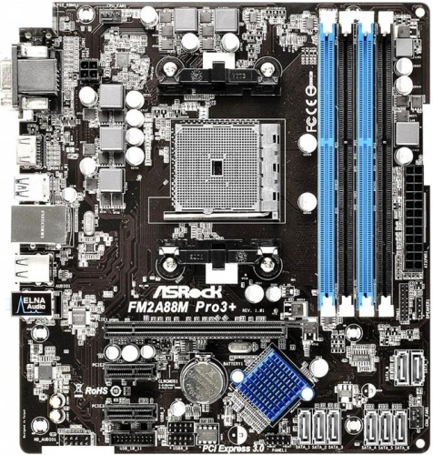 Мат. плата SocketFM2+ ASRock FM2A88M PRO3+