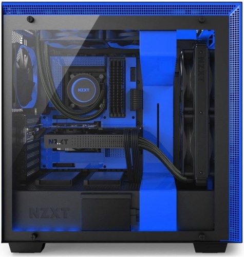 Корпус Miditower NZXT CA-H700W-BL H700i SMART MATTE BLACK/BLUE фото 4