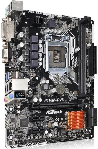 Мат. плата Socket1151 ASRock H110M-DVS R2.0 фото 3