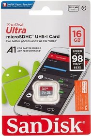   Micro SDHC SanDisk 16GB SDSQUAR-016G-GN6MN