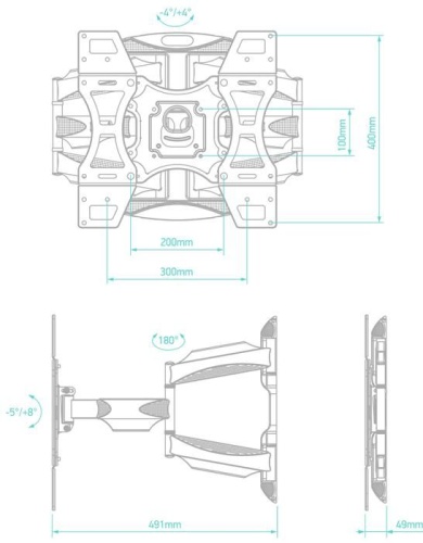 Кронштейн для ТВ ONKRON M15 белый Кронштейн для ТВ ONKRON M15 белый
