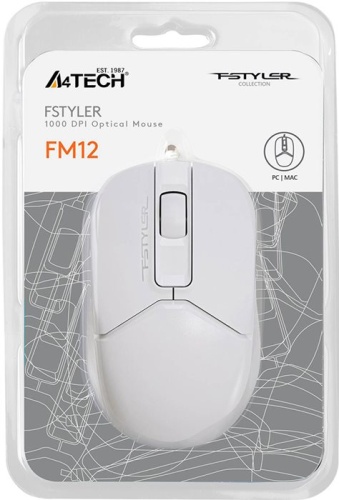 Мышь A4Tech Fstyler FM12 белый FM12 WHITE фото 2