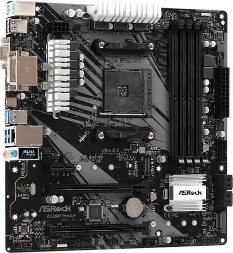 Мат. плата SocketAM4 ASRock A320M PRO4-F фото 3