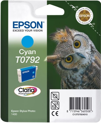 Оригинальный струйный картридж Epson T0792 C13T07924010 голубой