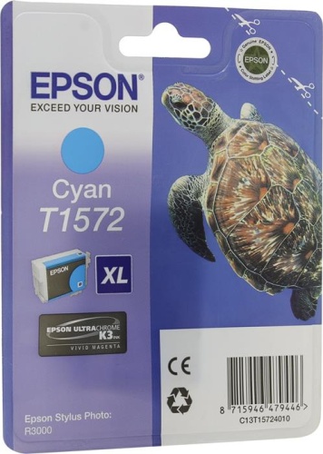 Оригинальный струйный картридж Epson T1572 (голубой) C13T15724010