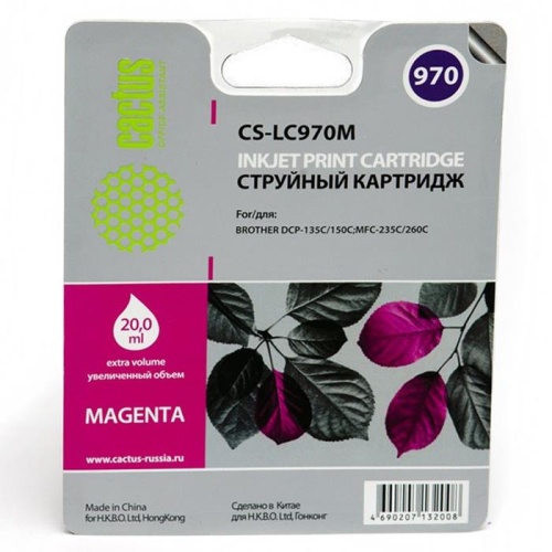 Картридж струйный совместимый Cactus CS-LC970M пурпурный Картридж струйный совместимый Cactus CS-LC970M пурпурный